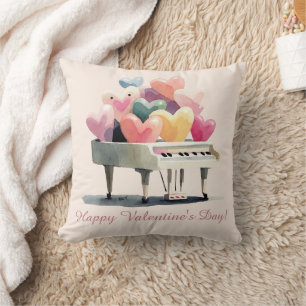 Coussin Piano des cœurs amoureux de la Saint-Valentin