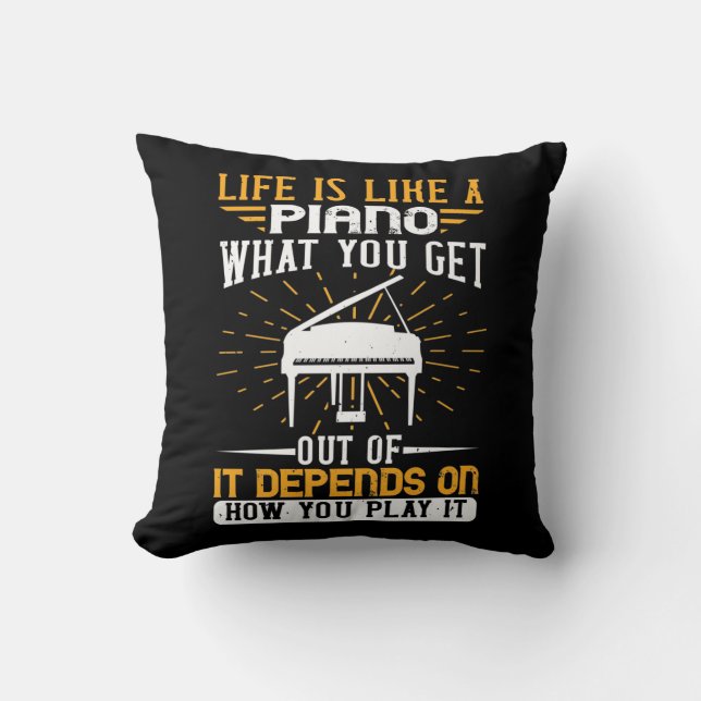 Coussin Piano - La vie est comme un piano (Recto)