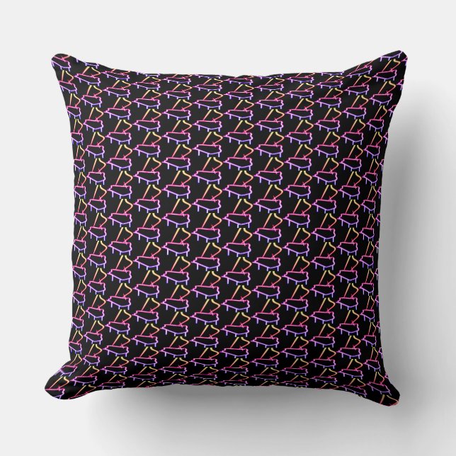 Coussin Piano noir orné (Recto)