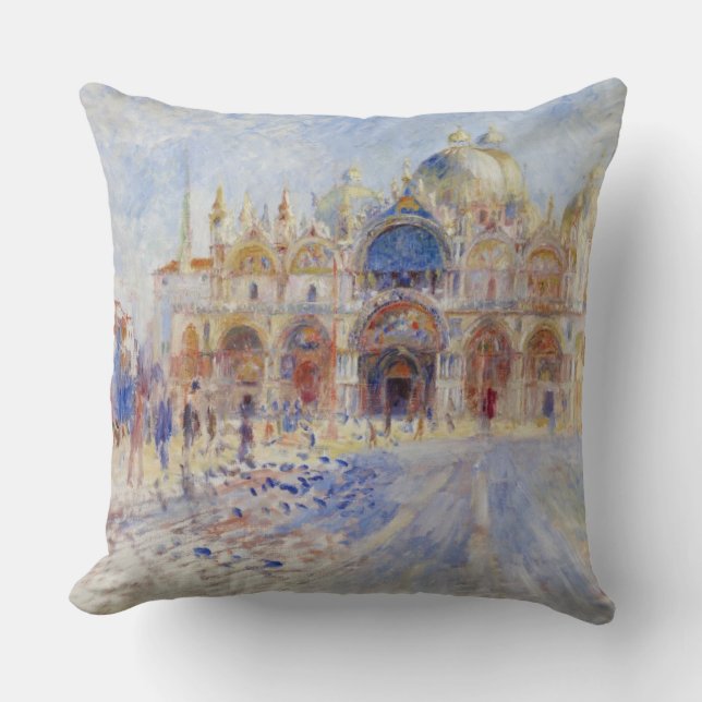 Coussin Piazza San Marco, Venise, 1881 (huile sur la (Recto)