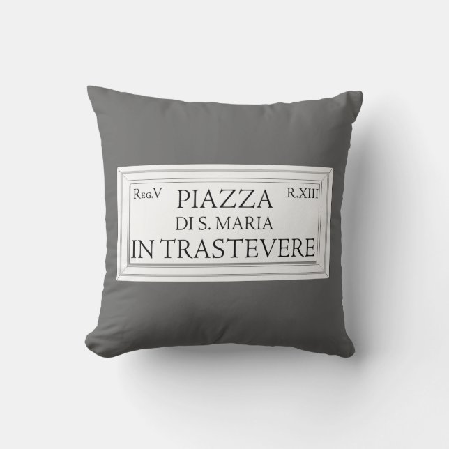 Coussin Piazza Santa Maria dans Trastevere, plaque de rue (Recto)