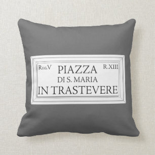 Coussin Piazza Santa Maria dans Trastevere, plaque de rue