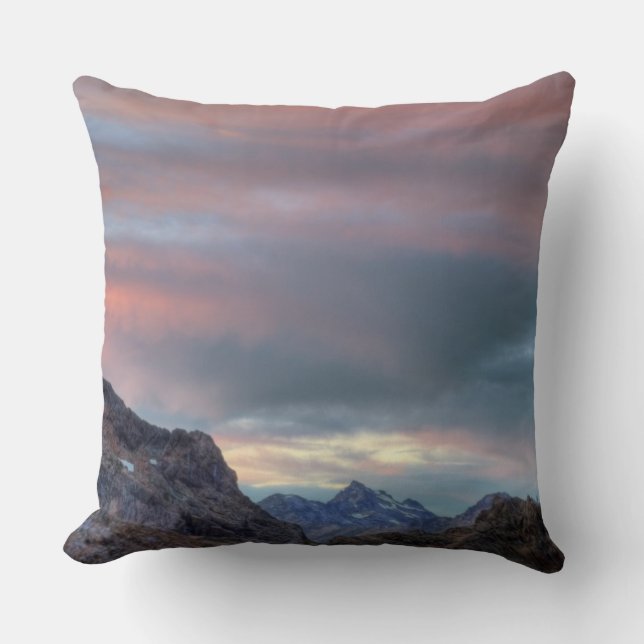 Coussin Pic Argonaut, coucher de soleil (Recto)