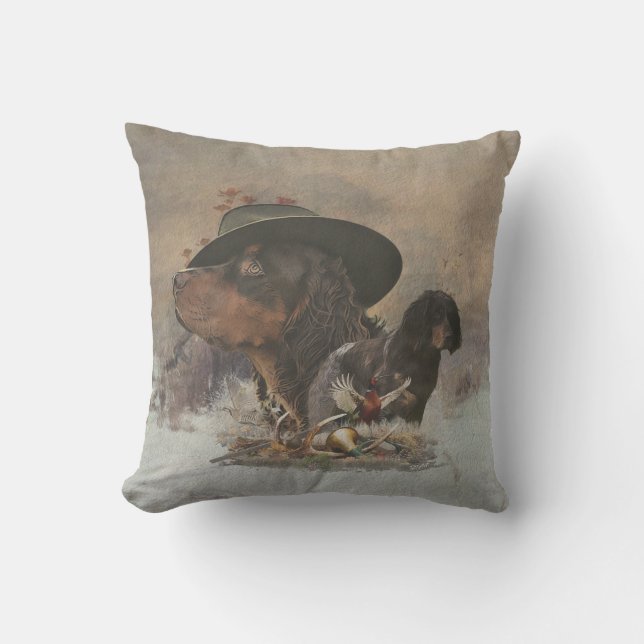 Coussin Picardy Spaniel, Saison Chasse (Recto)