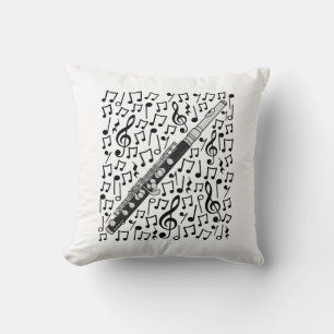 Coussin Piccolo Notes musicales Professeur de musique Wood