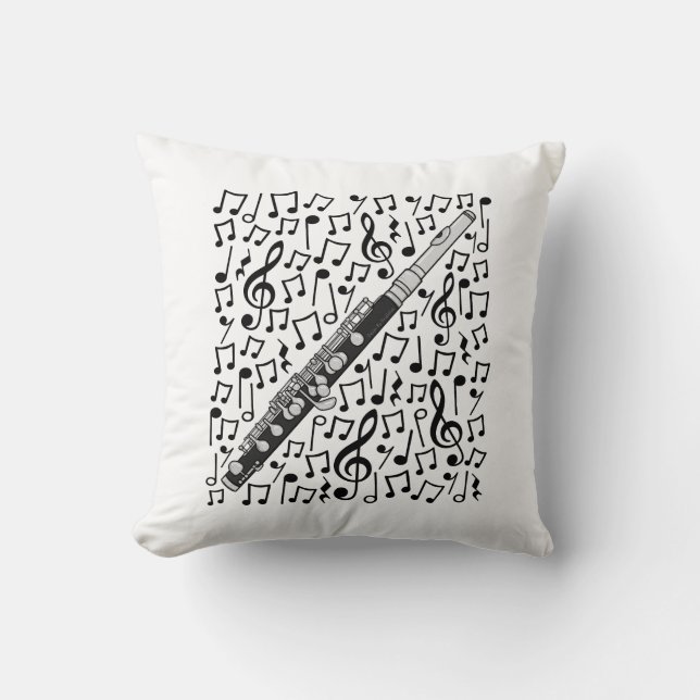 Coussin Piccolo Notes musicales Professeur de musique Wood (Recto)