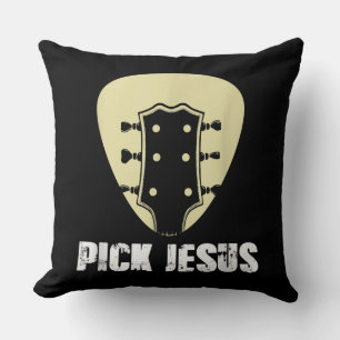 Coussin Pick Jesus Religious Musician Venin Idea Guitar