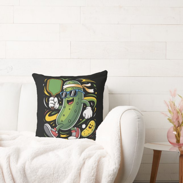 Coussin Pickle Jouant au Pickleball (Canapé)