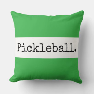 Coussin PICKLEBALL Amusant Sportif Bandes Vertes Blanches