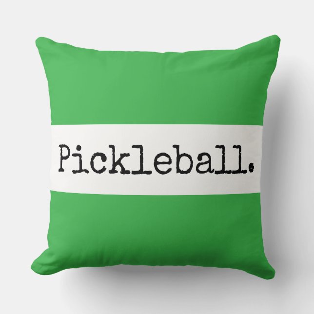 Coussin PICKLEBALL Amusant Sportif Bandes Vertes Blanches  (Recto)