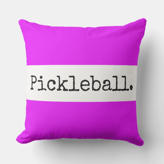 Coussin PICKLEBALL amusant Tropical lumineux rose blanc ra (Recto)