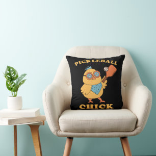 Coussin Pickleball Chick - rétro