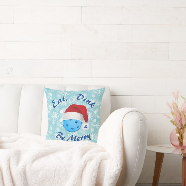 Coussin Pickleball Mange, Dink et Be Joyeux Noël Père Noël (Canapé)