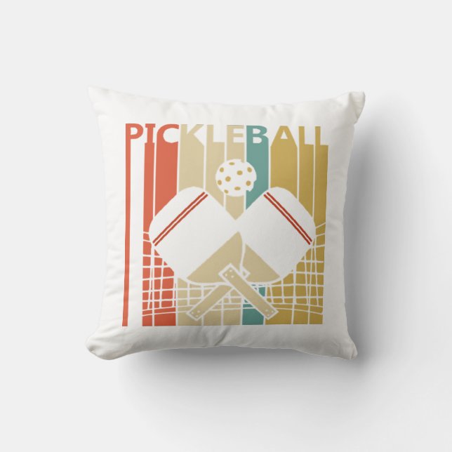 Coussin Pickleball Rétro Vintage  (Recto)