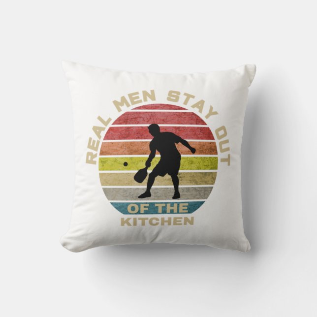Coussin Pickleball Rétro Vintage Drôle (Recto)