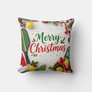 Coussin Pickleball thème de Noël 