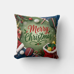 Coussin Pickleball thème Noël