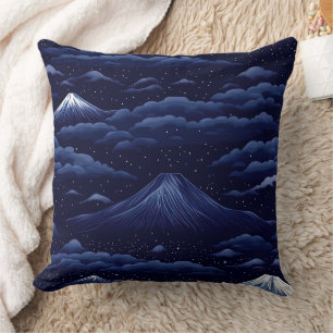 Coussin Pics de la nuit étoilée – Ciel de montagne à minui