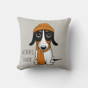 Coussin Piebald Dachshund Hipster Dog Personnalisé