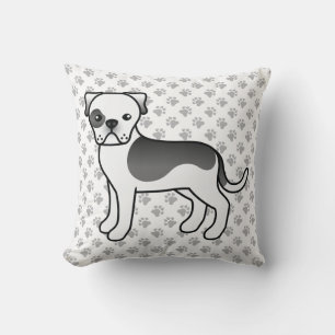 Coussin Piebald noir Chien de taureau américain mignon Des