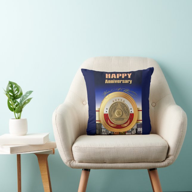 Coussin Pièce commémorative de 10 ans de sobriété personna (Chaise)