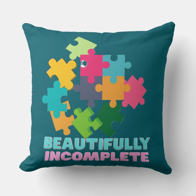 Coussin Pièce de puzzle colorée magnifiquement incomplète (Recto)