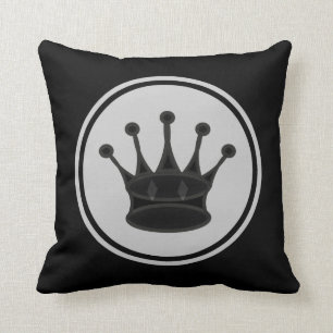 Coussin Pièce d'échecs noire de la Reine