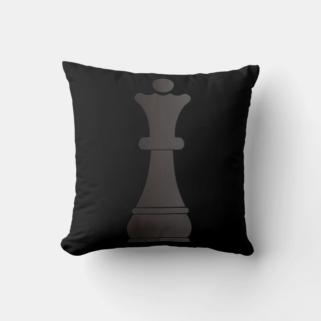 Coussin Pièce d'échecs noire de reine (Recto)