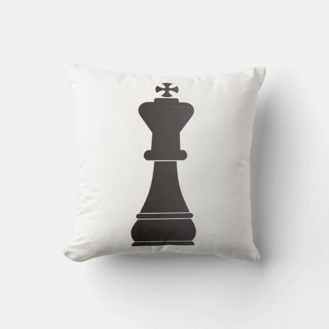 Coussin Pièce d'échecs noire de roi (Recto)