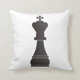 Coussin Pièce d'échecs noire de roi