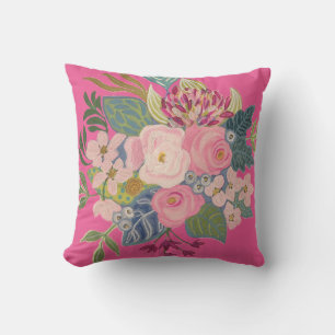 Coussin Pièce_Magenta_Coussin floral brillant