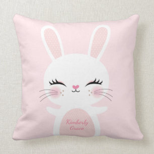 Coussin Pièce mignonne de crèche de fille de lapin de
