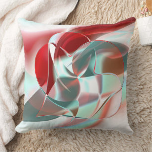 Coussin Pièces circulaires torsadées en corail rouge doux