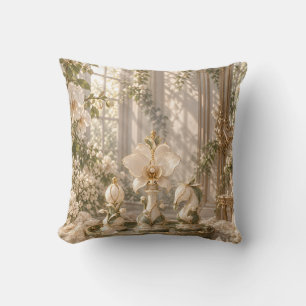 Coussin Pièces de jeu d'échecs en ivoire Orchidée Élégant