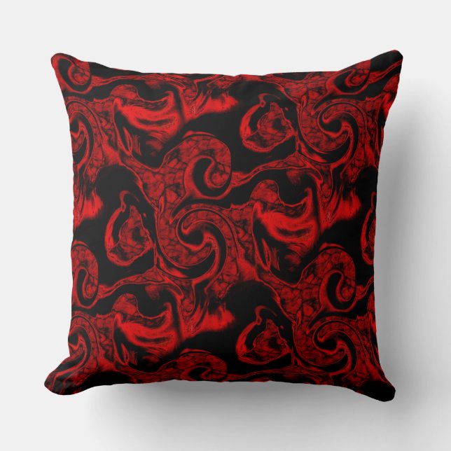 Coussin Pièces en spirale rouge très tachées sur arrière - (Recto)