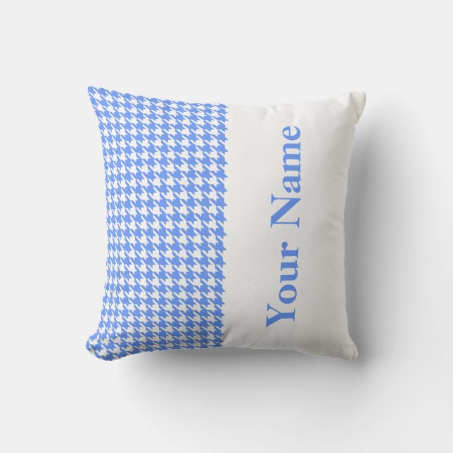 Coussin Pied de fonds moderne bleu avec nom (Recto)