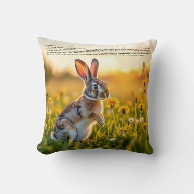 Coussin Pied de lapin chanceux  (Recto)
