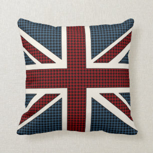 Coussin Pied-de-poule de drapeau d'Union Jack