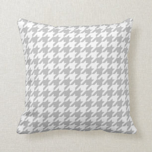 Coussin Pied-de-poule gris et blanc   toute taille  