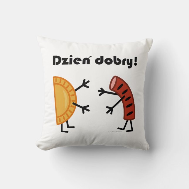 Coussin Pierogi et Kielbasa - Dzien Dobry ! (Recto)
