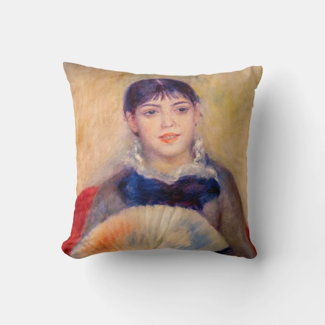 Coussin Pierre-Auguste Renoir - Fille avec un ventilateur (Recto)