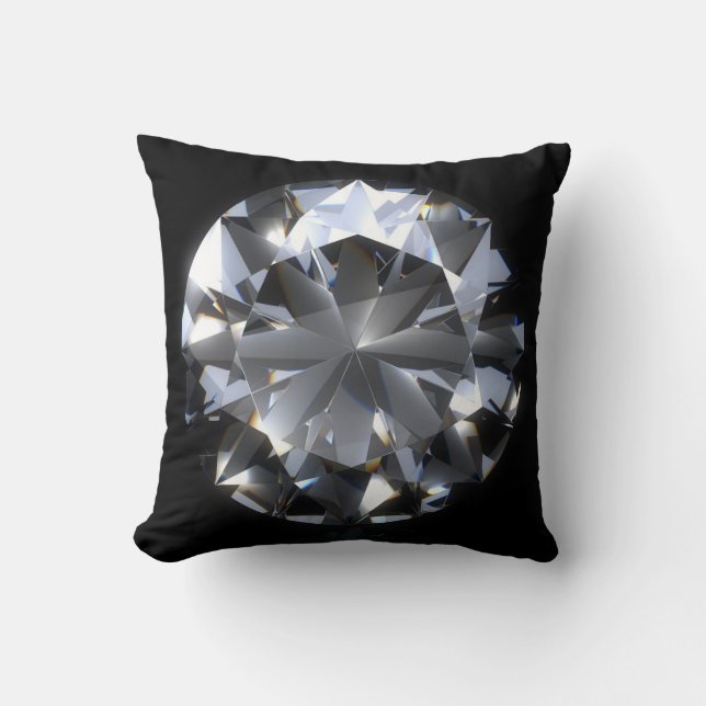 Coussin Pierre de diamant : l'espace noir brille. (Recto)