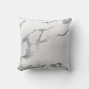 Coussin Pierre de marbre métallique abstraite de gris