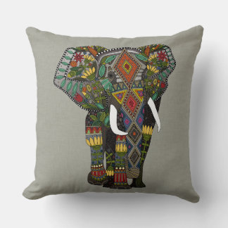 Coussin pierre d'éléphant à fleurs