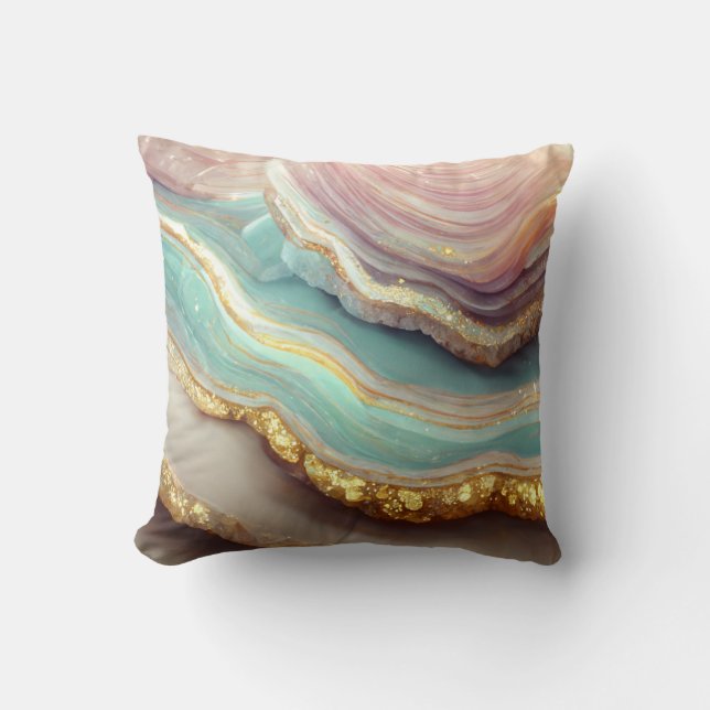 Coussin Pierre du Géode Pastel Agate (Recto)