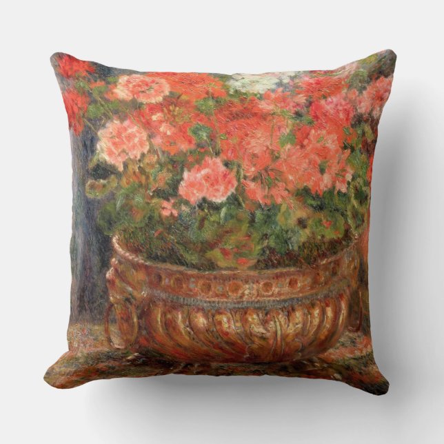 Coussin Pierre géraniums de Renoir un | dans un bassin de (Recto)
