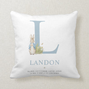 Coussin Pierre Rabbit  Lettre personnalisée L