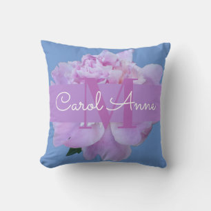 Coussin Pierre rose violet Monogramme Floral