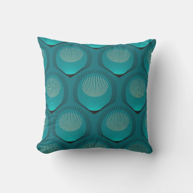 Coussin Pierres Peacock Stylisées Carrelage bleu (Recto)