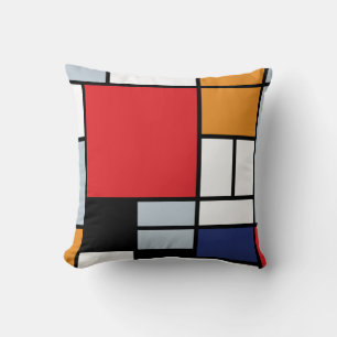 Coussin Piet Mondrian - Composition avec un grand plan rou
